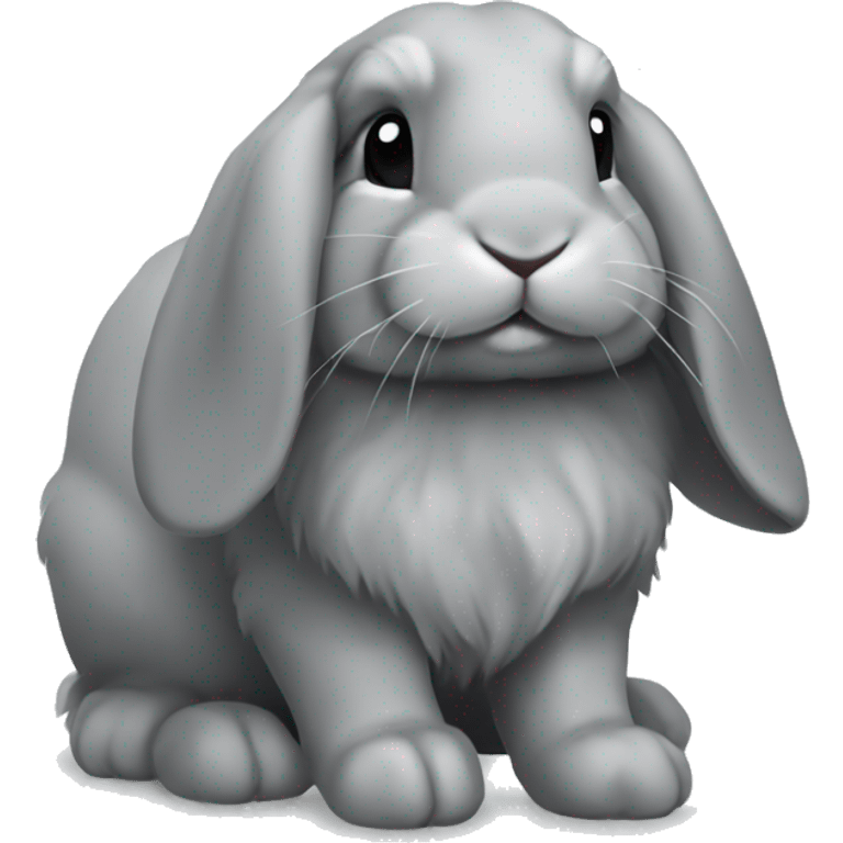 Solid gray rabbit mini lop emoji