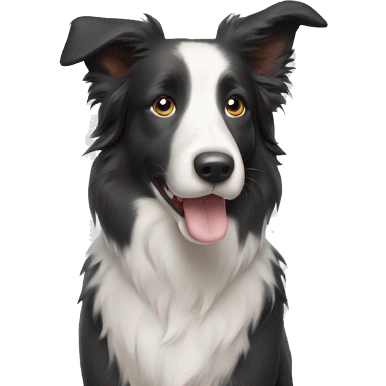 Border collie with both ears up emoji