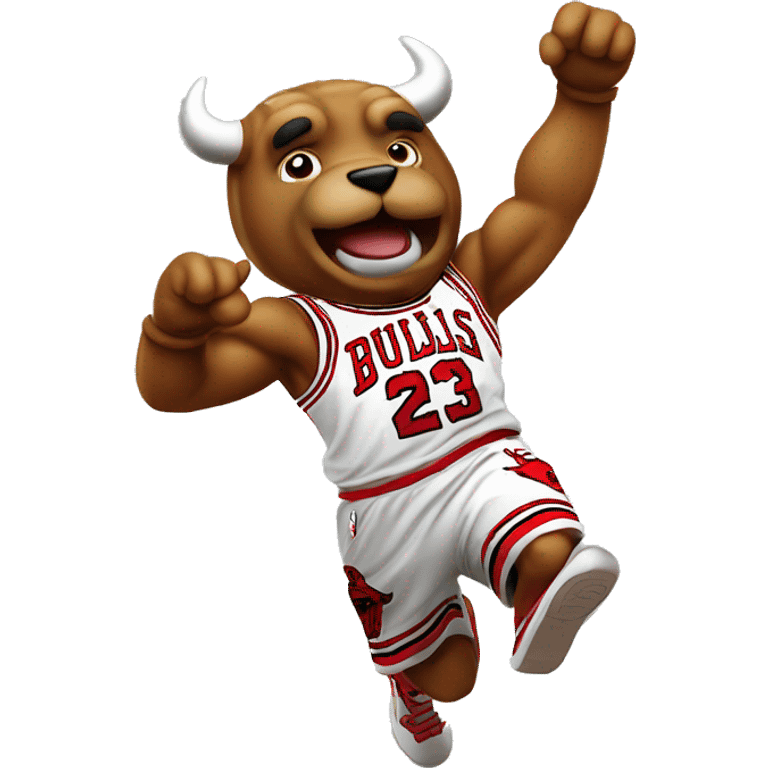 chicago bulls mascot jumping emoji