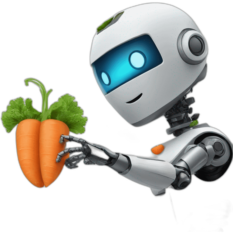 robot eating a carrot emoji