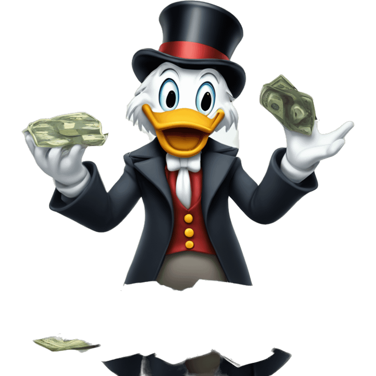 Scrooge McDuck counting money emoji