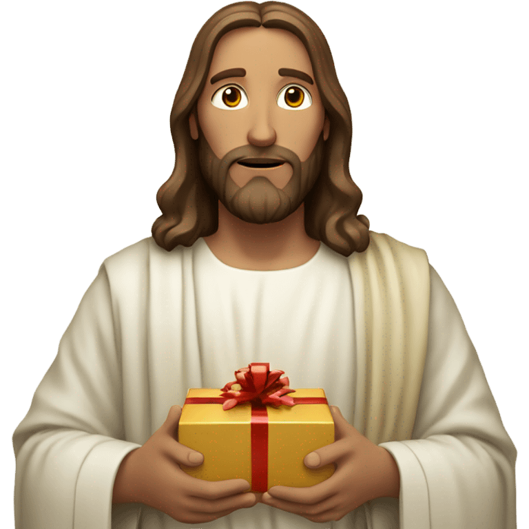 Jesus Christ holding a gift emoji