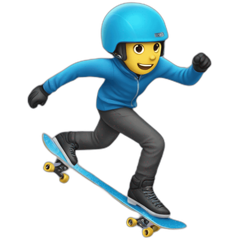 un calamar qui fait du skate emoji