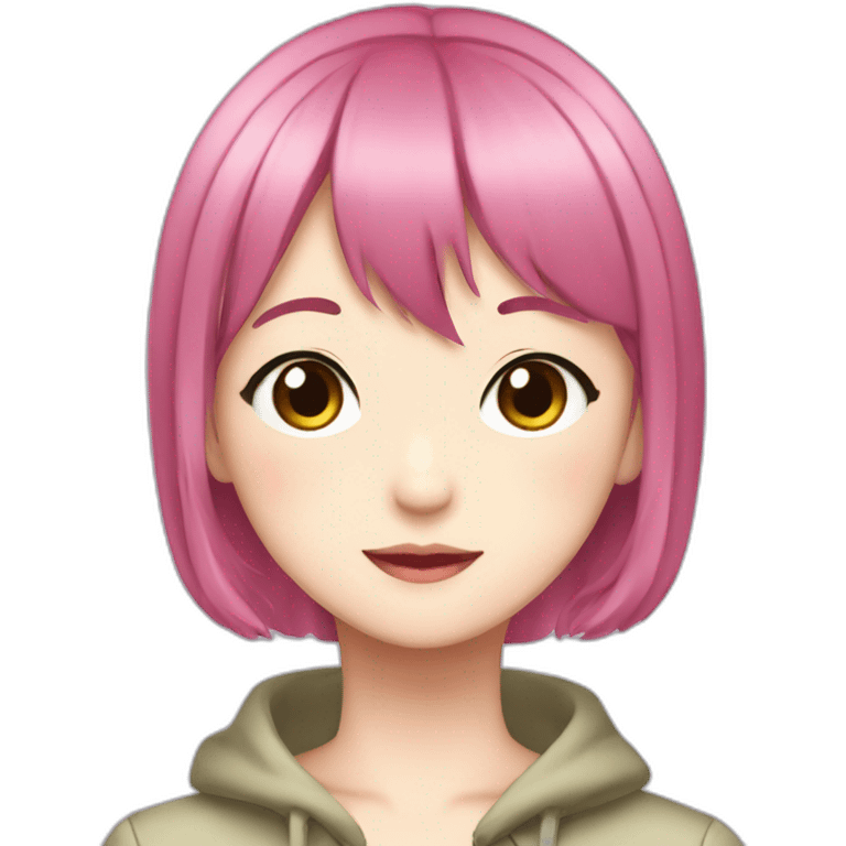 Nana Komatsu in Anime with Dark Pink Hair emoji