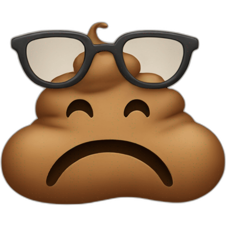 Poop with glasses emoji