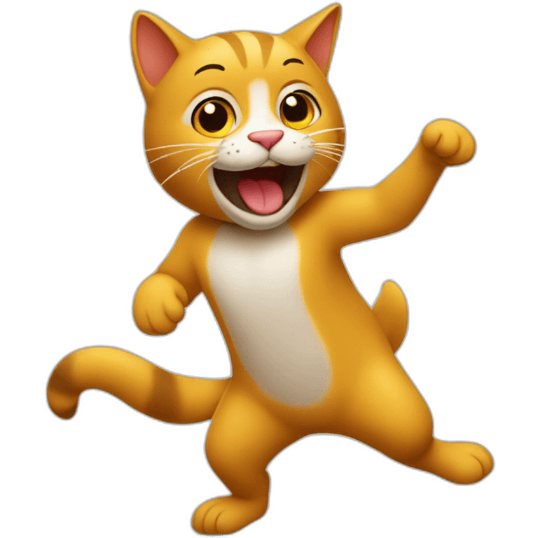 GATO LOCO BAILANDO Y SACANDO LA LENGUA emoji