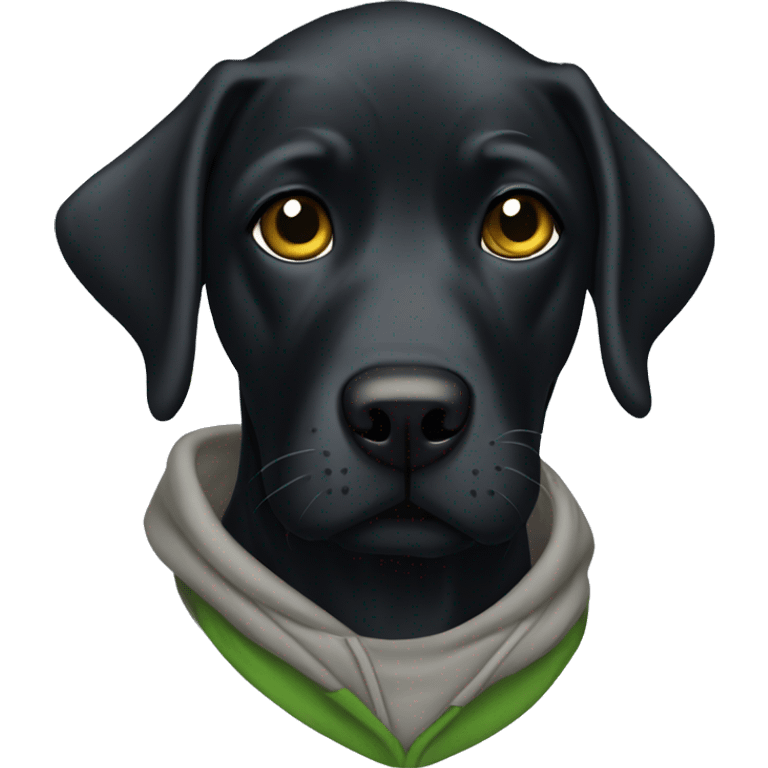 Black Labrador with raiders hoodie emoji