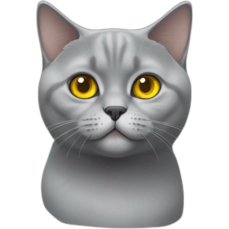 A british shorthair cat in schildpatt and with yellow eyes emoji