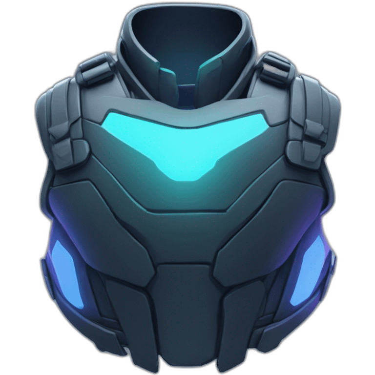 futuristic Anti-Matter breastplate colored as void of space emoji