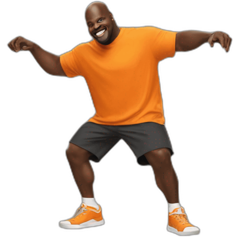 shaq'o neil dancing in a orange tshirt emoji