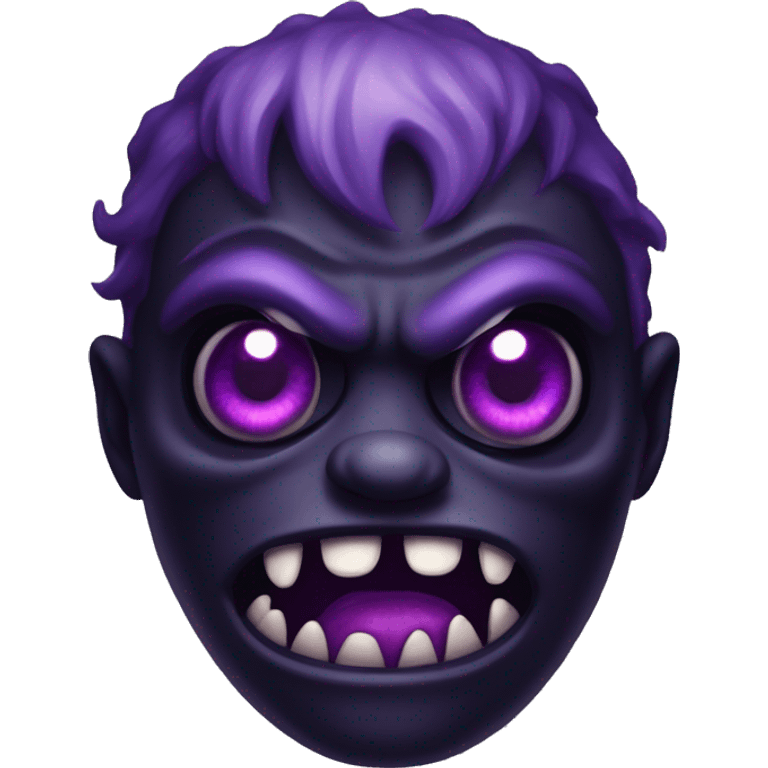 scary black monster with purple eyes named the lurker emoji