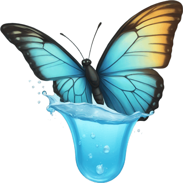 Butterfly with water emoji