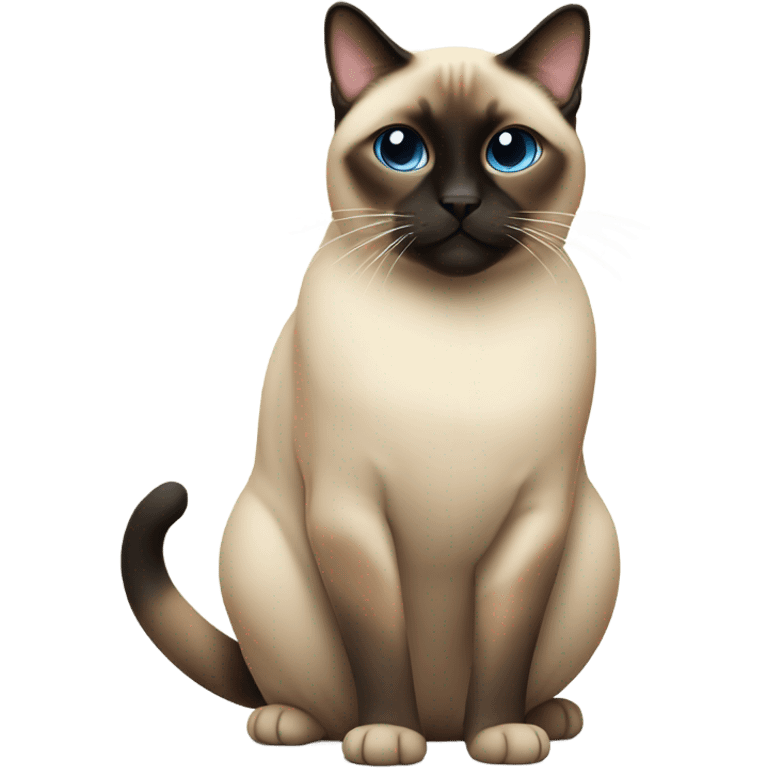 A fat Siamese cat with no tail emoji