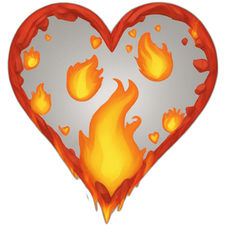 Heart fire flat emoji