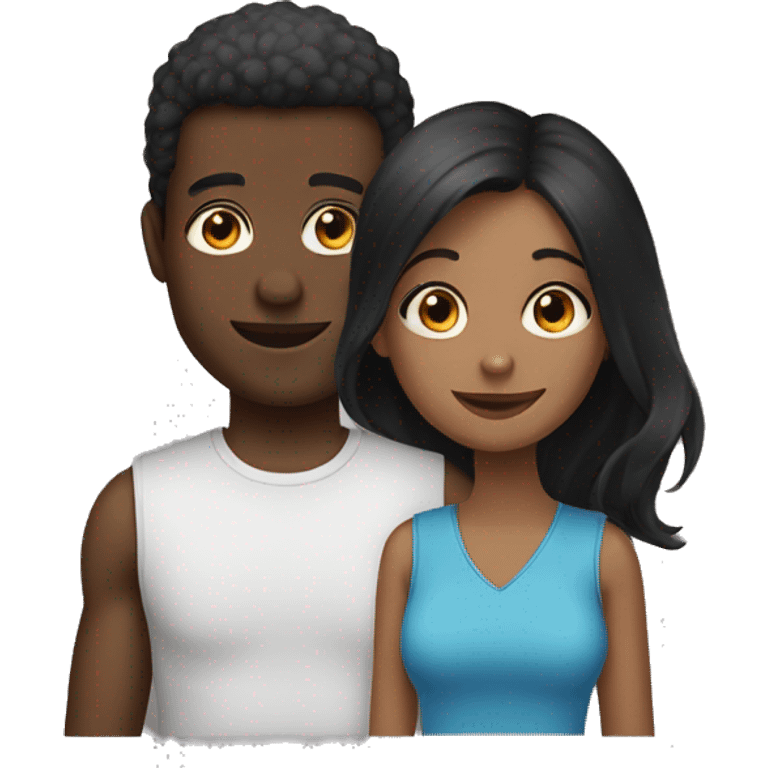 Black 2 girls 1 guy  emoji