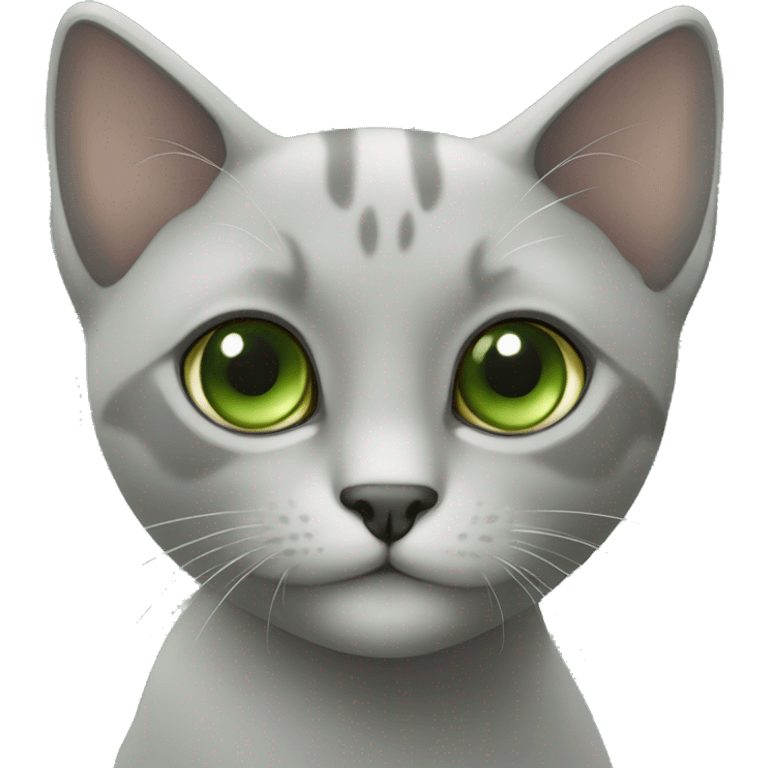 Gata común gris ojos verdes  emoji