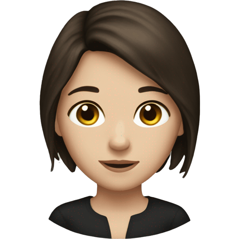 Girl with brown hair with black horse with white blaze emoji