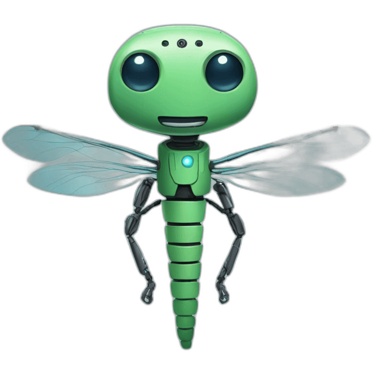 dragonfly robot with funny emotions emoji