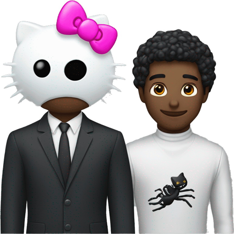 One Spyder man and  one black hello kitty emoji