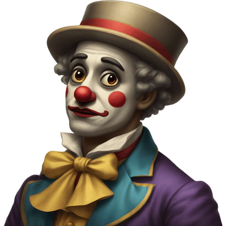 1800s Circus clown emoji but sad emoji