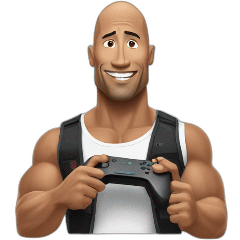 the rock playing wii emoji