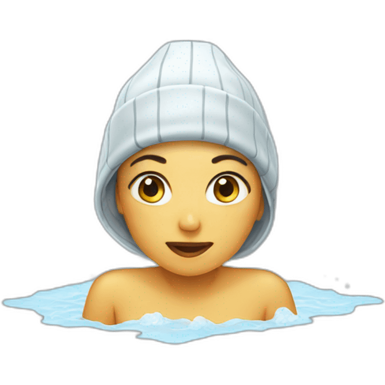 Female taking a cold plunge emoji