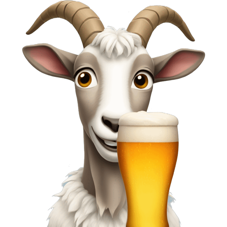 Goat holding a beer emoji