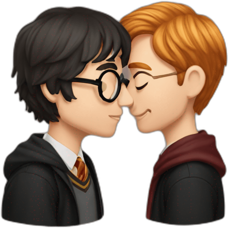 Emoji Harry potter kissing Ron Wesley emoji