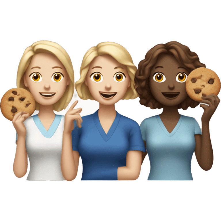 Three White Woman with Cookies emoji