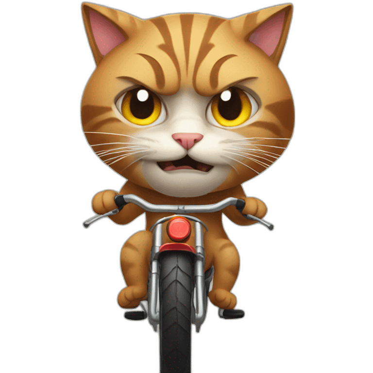 Angry cat on cycle emoji