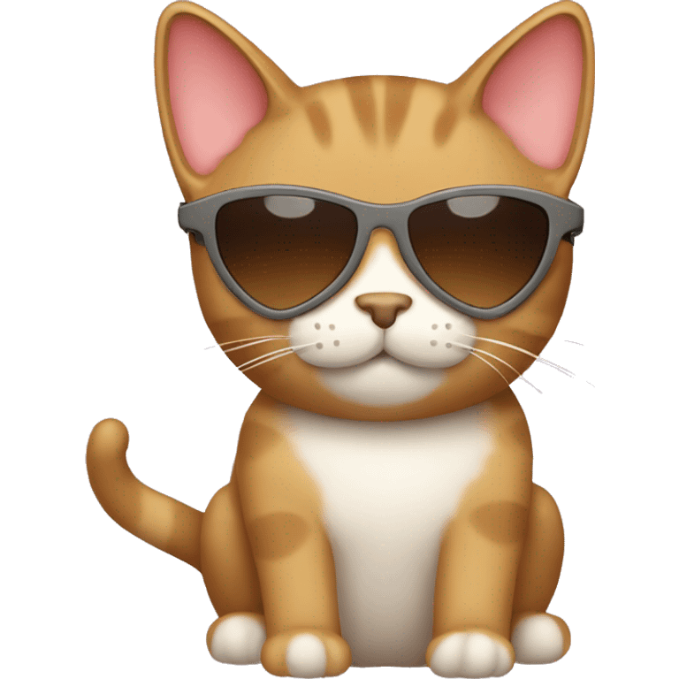 Light brown cat with heart sunglasses  emoji