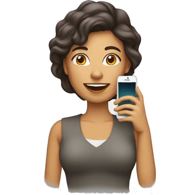 Mujer con celular emoji