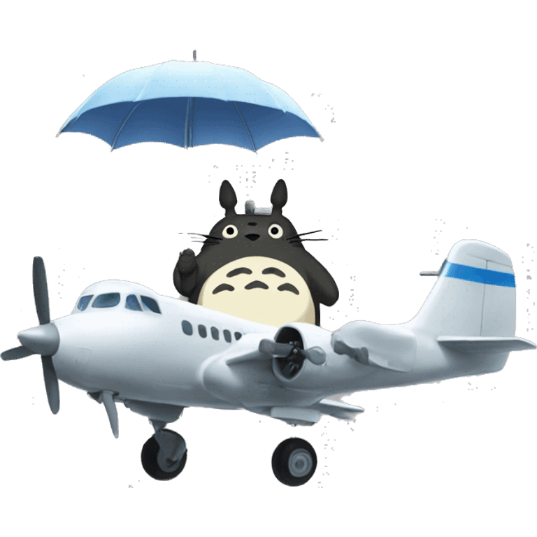 Totoro taking a plane emoji