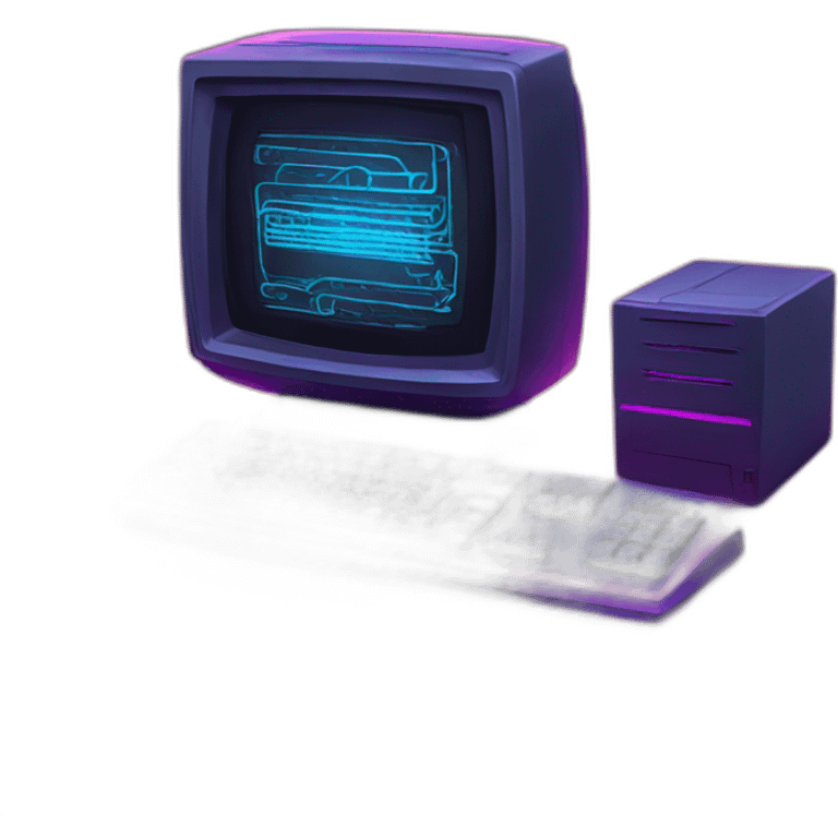 neon computer emoji