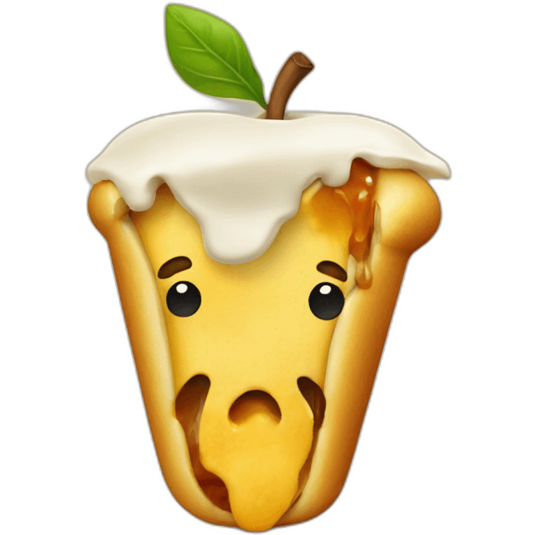 Poutine mange une pomme  emoji