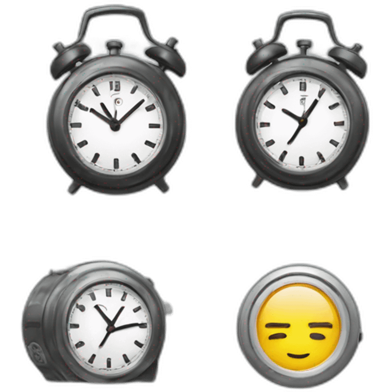 Clock with train chemine emoji