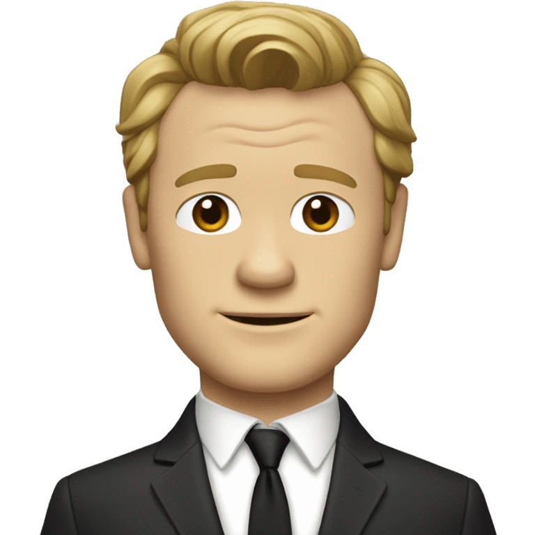 Barney Stinson, with short face and dark blond hair, in a cream-black suit emoji