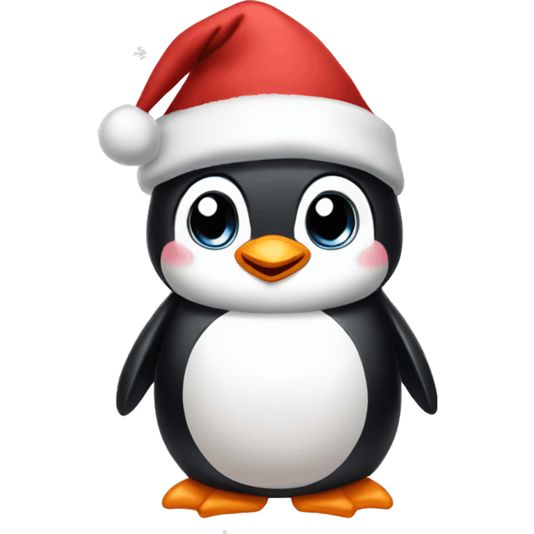 Cute christmas penguin emoji