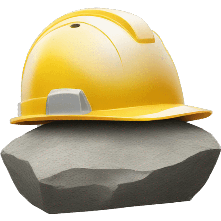 construction helmet  on a stone emoji