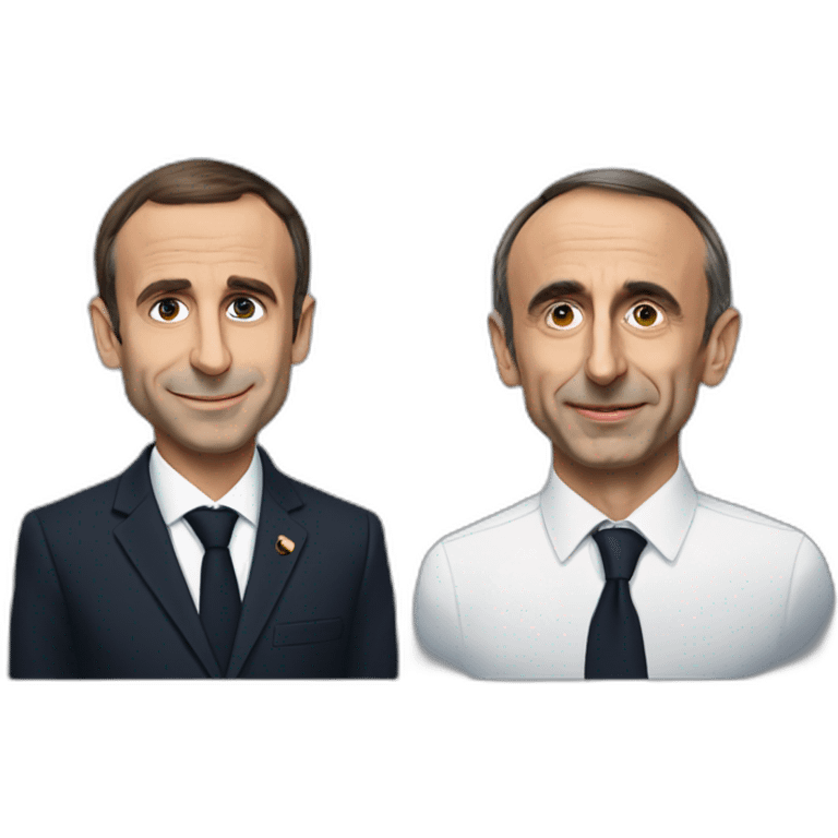 Macron câlin avec Zemmour emoji