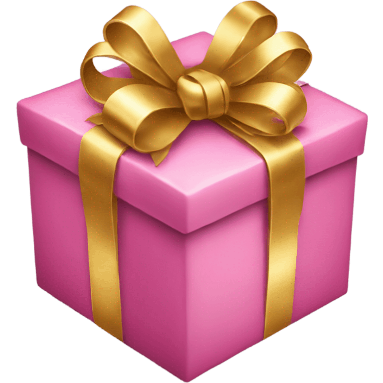 pink christmas present with gold bow emoji