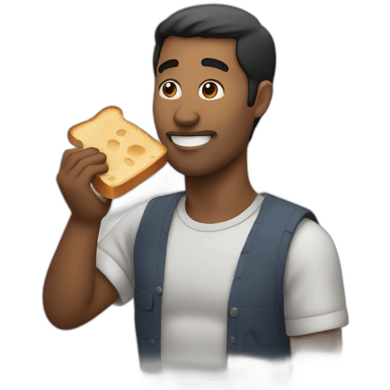 man eating a toast emoji