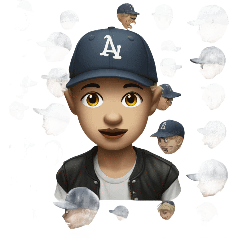 boy in baseball cap punk portrait emoji