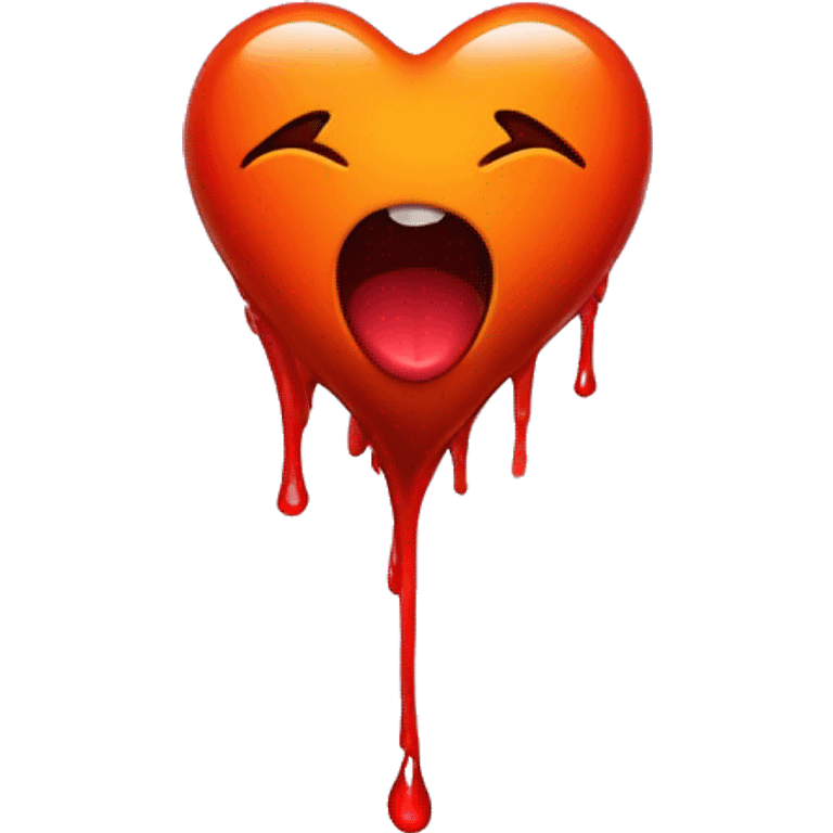 bleeding red heart glowing red-orange emoji