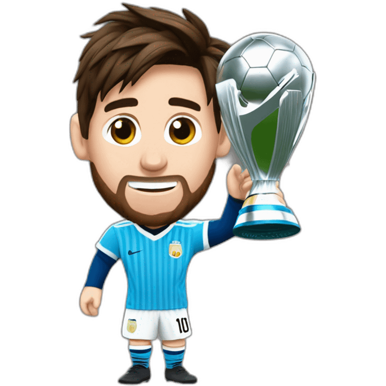 messi levantando la copa del mundo emoji