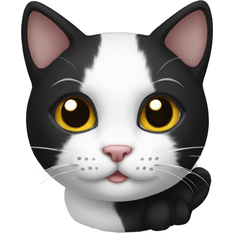 White and black kitty emoji