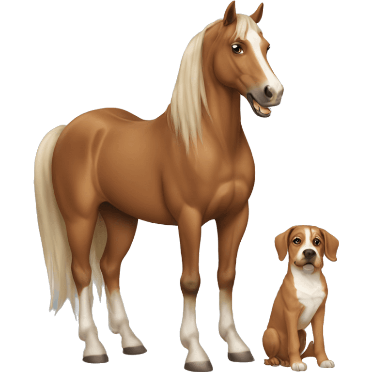 horse with two dogs emoji