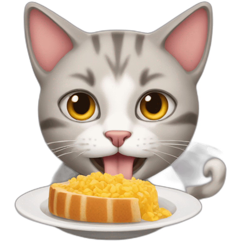 cat eats emoji