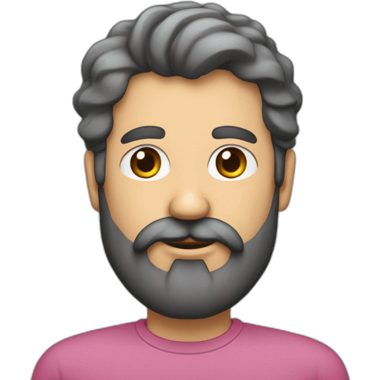 HOMBRE DE CABELLO LARGO CON BARBA MUY LARGA Y BIGOTE VESTIDO DE ROSA emoji