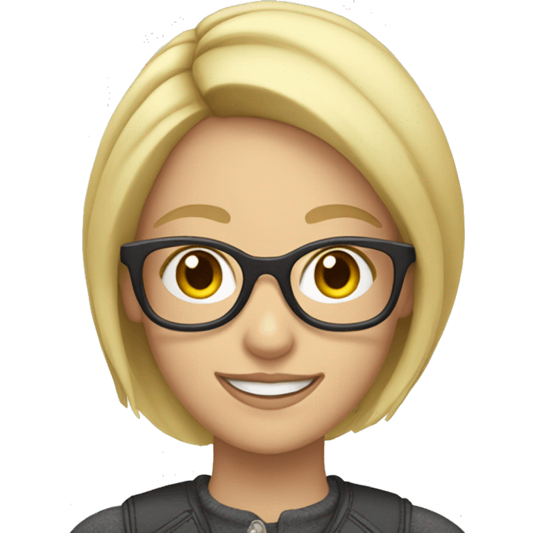 blonde girl with glasses with the text parker above her emoji